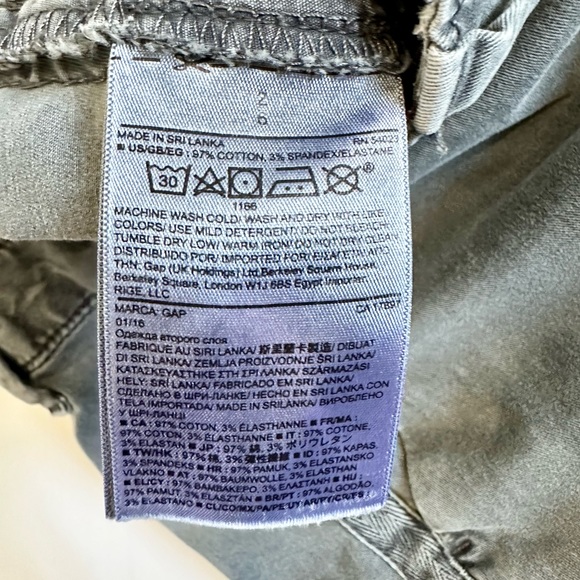 Gap Women Girlfriend Chinos Washed Black Gray Cotton Pants Striped Side Size 2 - Picture 10 of 13